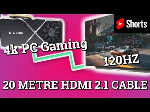 4k 120hz PC Gaming in Any Room Using a 20M Ruipro Fiber HDMI 2.1 Cable | 3090, 3080 &amp; 3070 #Shorts